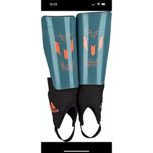 adidas Performance Messi 10 Youth Shin Guards Power Teal/Solar Green Sz Small
